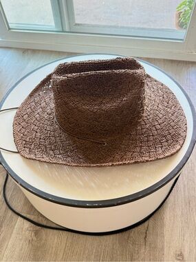 lack of color phoenix brown paper straw western cowboy summer sun hat size small